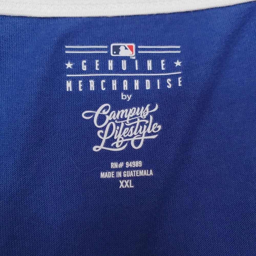 Texas Rangers Tank Top Womens XXL Blue Red Spellout Logo Shirt Baseball MLB NWT
